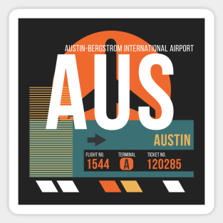 Austin (AUS) Airport Code Baggage Tag Sticker